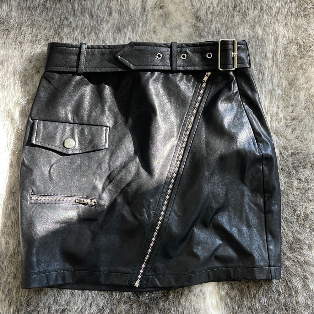 Faux leather skirt